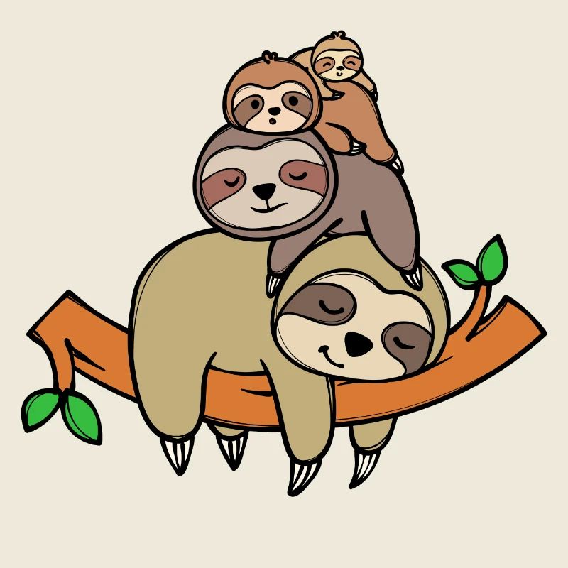 Sloth jungle dwellers sleep lazily jungle