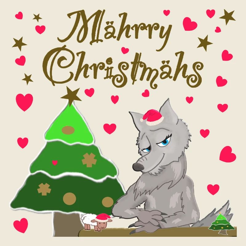 Iconic wolf has Christmas sheep under the tree