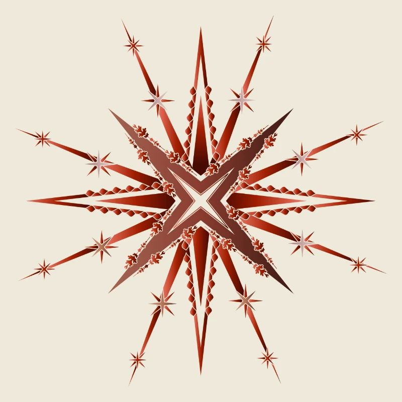 sparkling and radiant Rostroter star