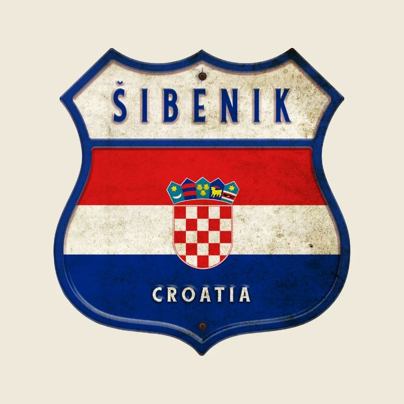 Šibenik Kroatien Flaggen Wappen Design