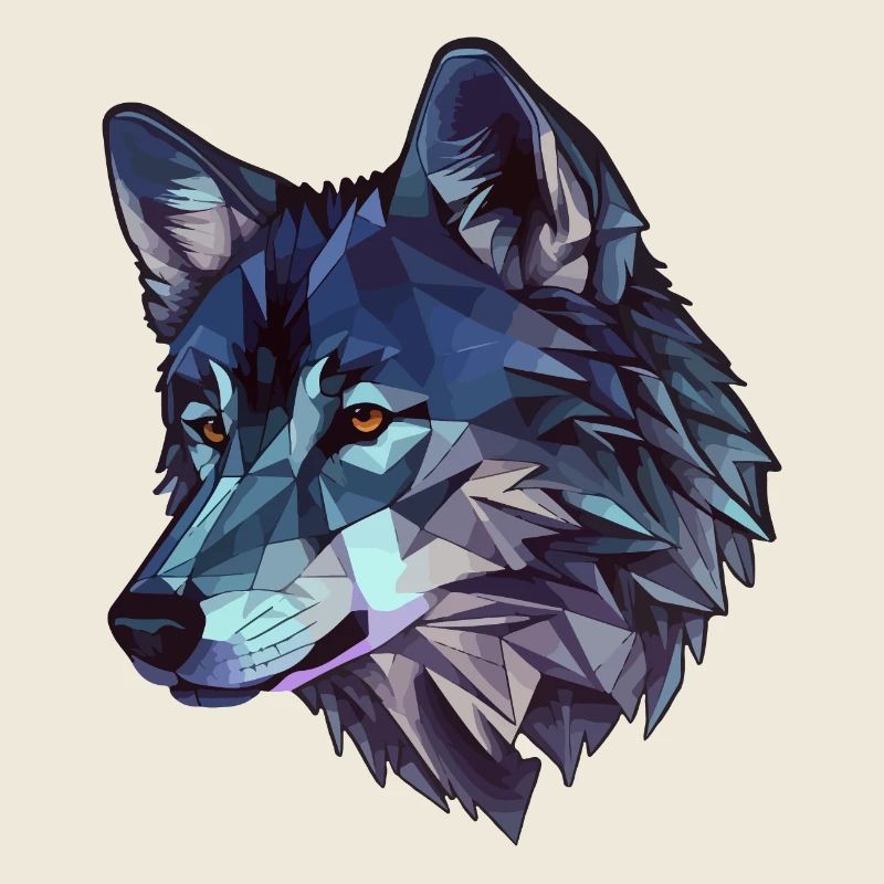 Stylized, geometric wolf
