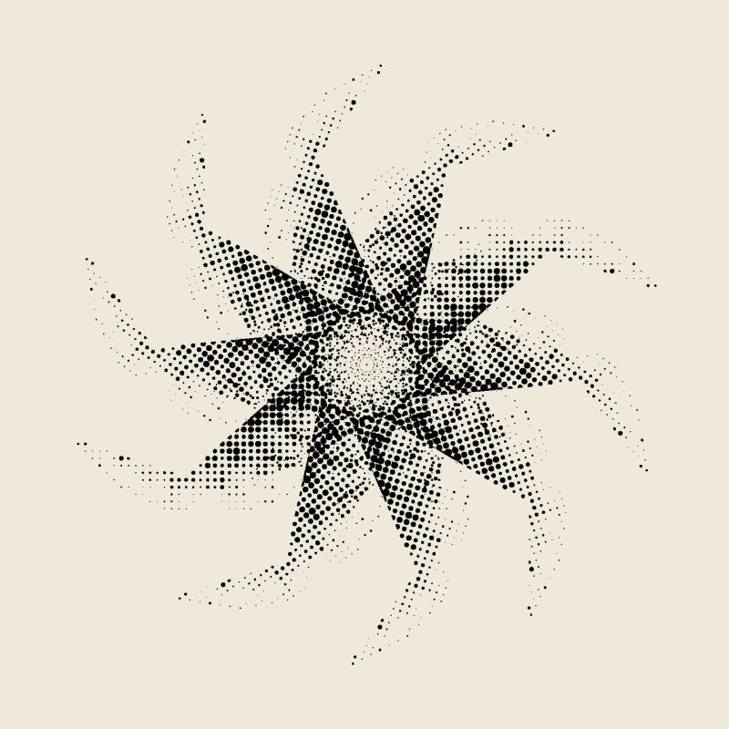 dotted shape gyroscopic polygon pinwheel