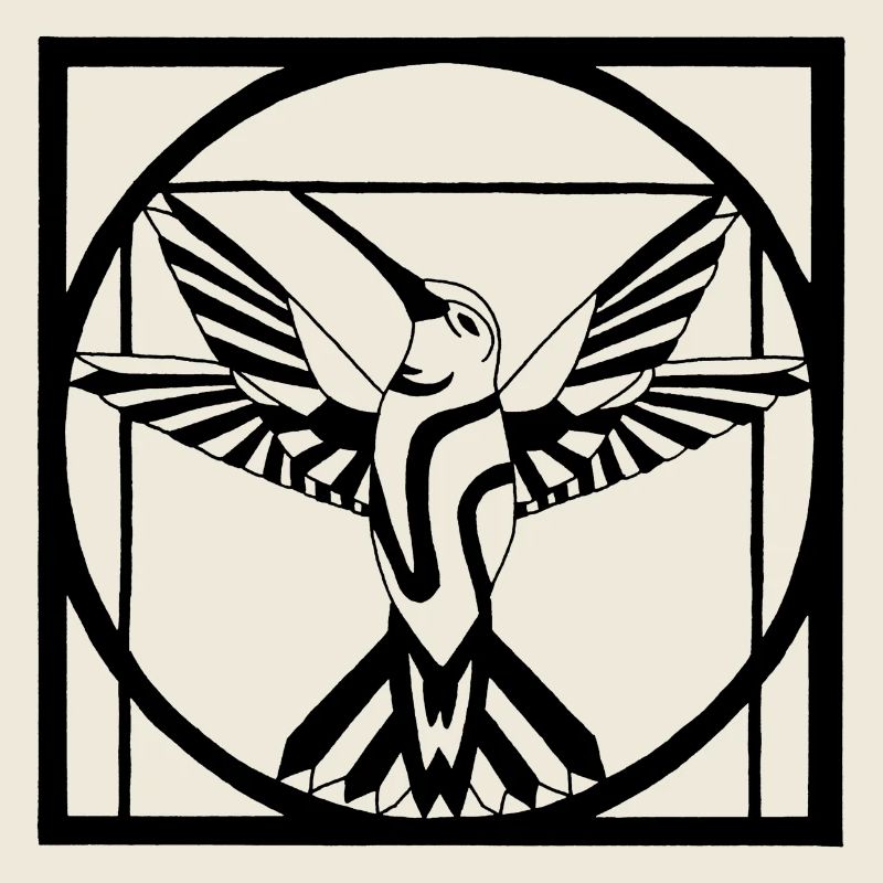 Vitruvianischer schwarzer Vogel