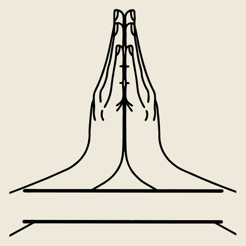 Namaste two hands with text bar.