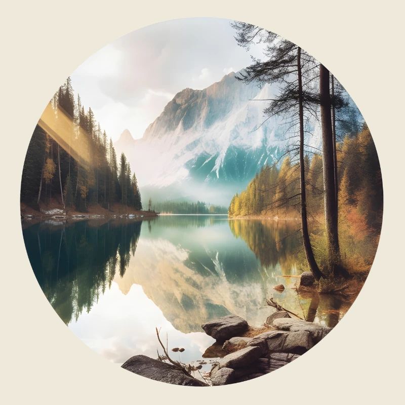 Alpensee Spiegelung Morgenglanz