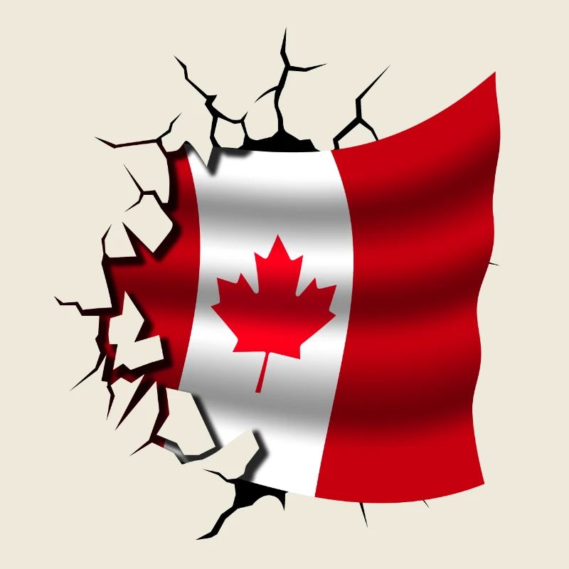 Drapeau du Canada - Canada - Drapeau Broken Design