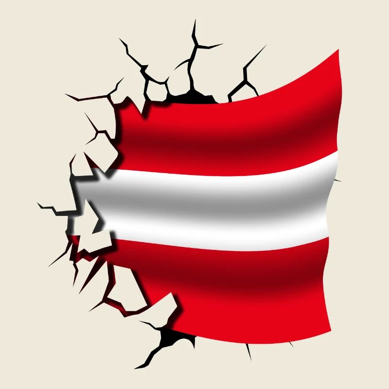 Drapeau de l’Autriche - Autriche - Drapeau Broken Design