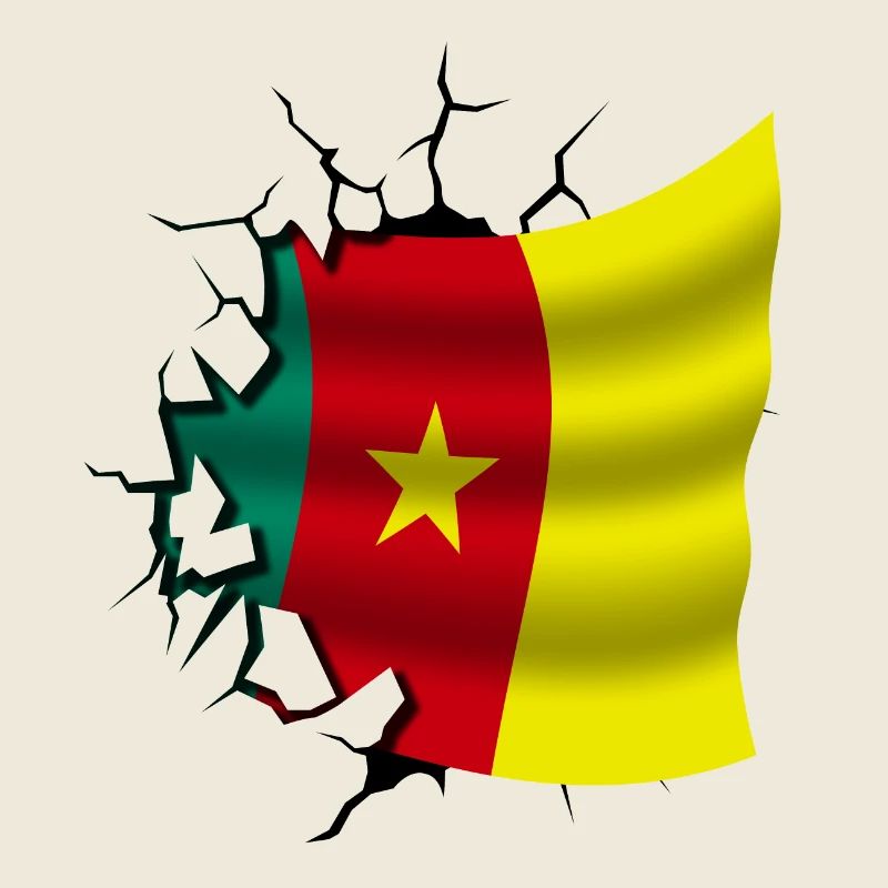 Drapeau du Cameroun - Cameroun - Drapeau Broken Design