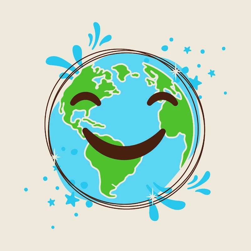 Smiling Earth design cheerful globe