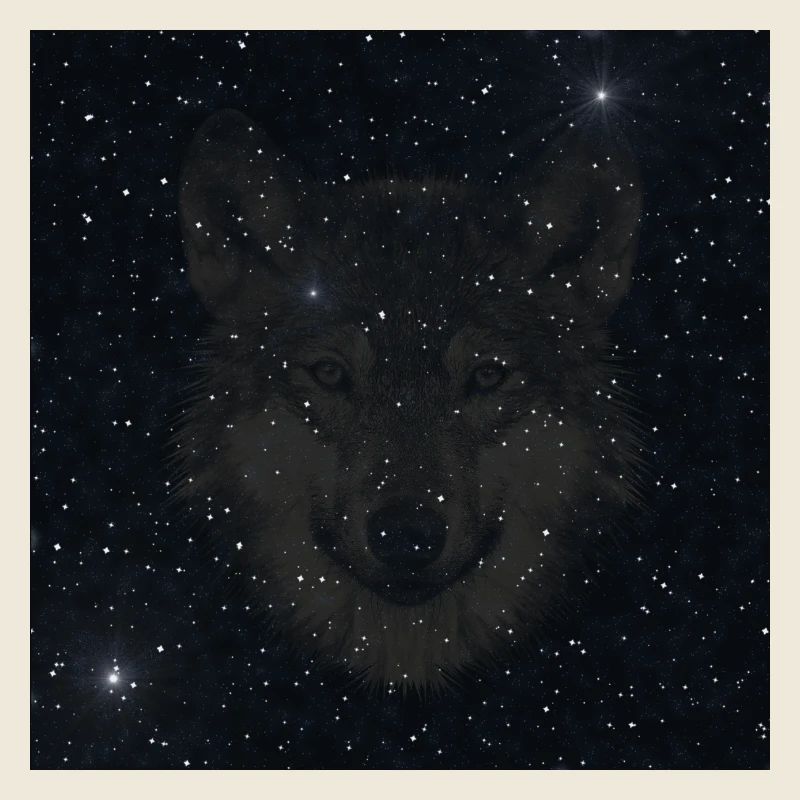 originelle Wildtierdesigns, Wolfkopf nachtmuster