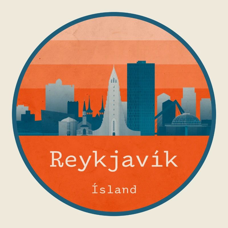 Reykjavík Skyline – Island Retro Design