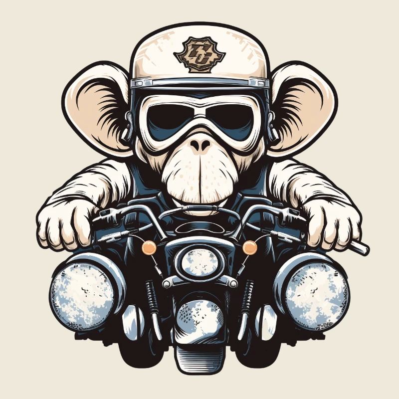 Affe auf Motorrad
