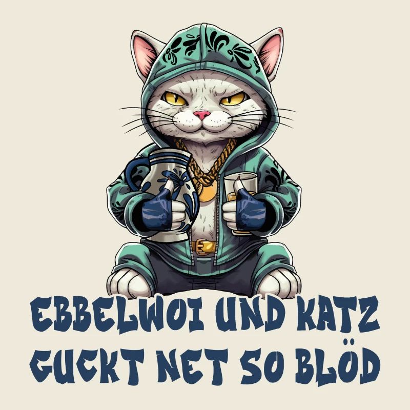 Apfelwein und Katzen Design