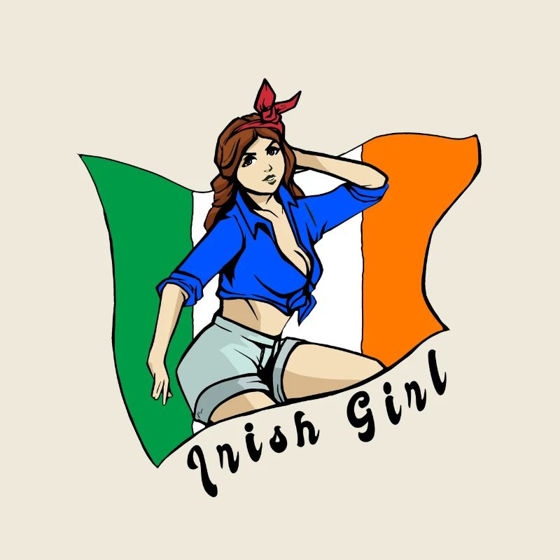 Irisches Mädchen Flaggen Design