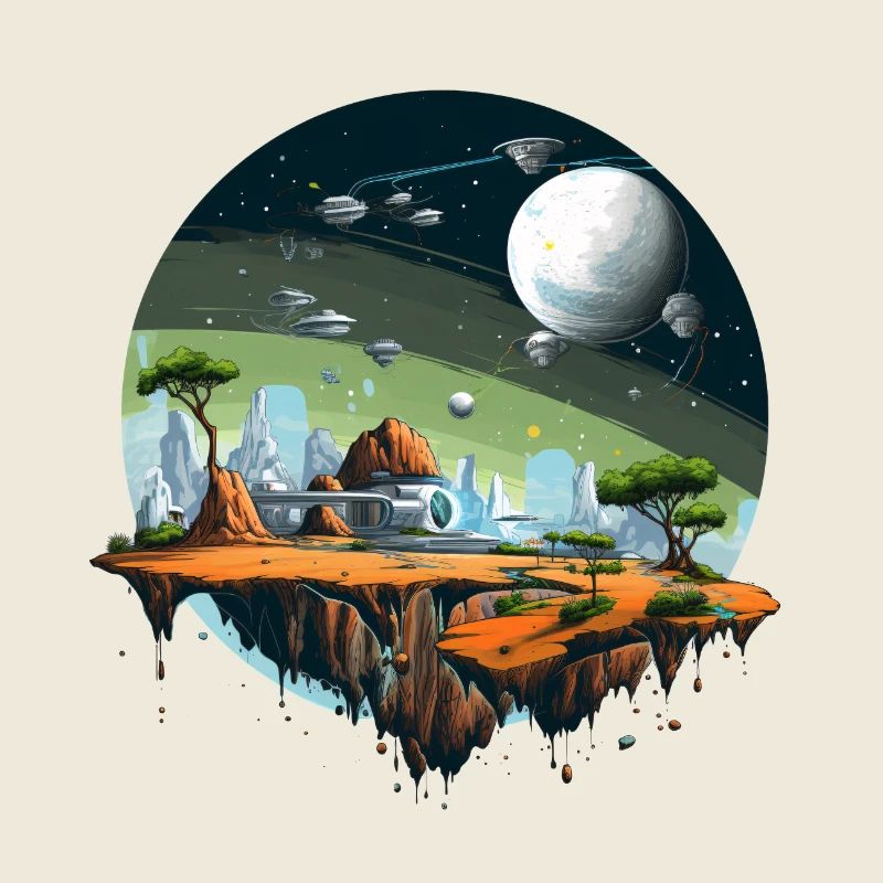 T-shirt de science-fiction spatiale Alien Planet