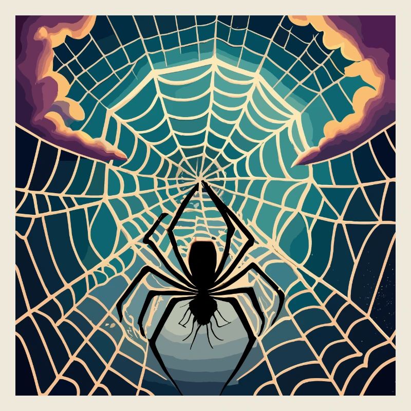 A spiderweb spider moon