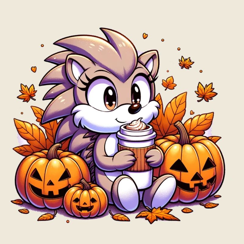 Hedgehog drinks Halloween