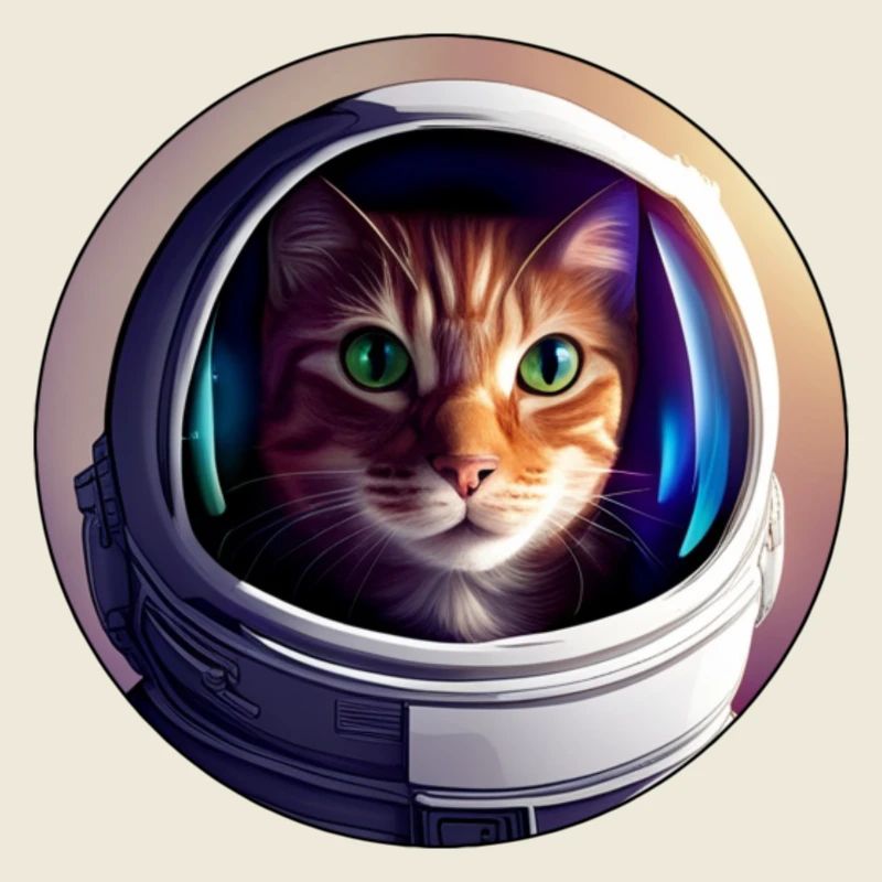 Chat de l’espace avec un casque