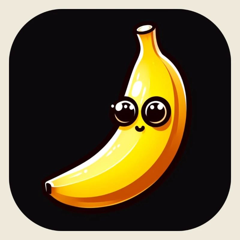 Banane avec visage et grands yeux