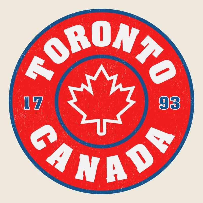 Toronto Canada Round Emblem Maple Leaf