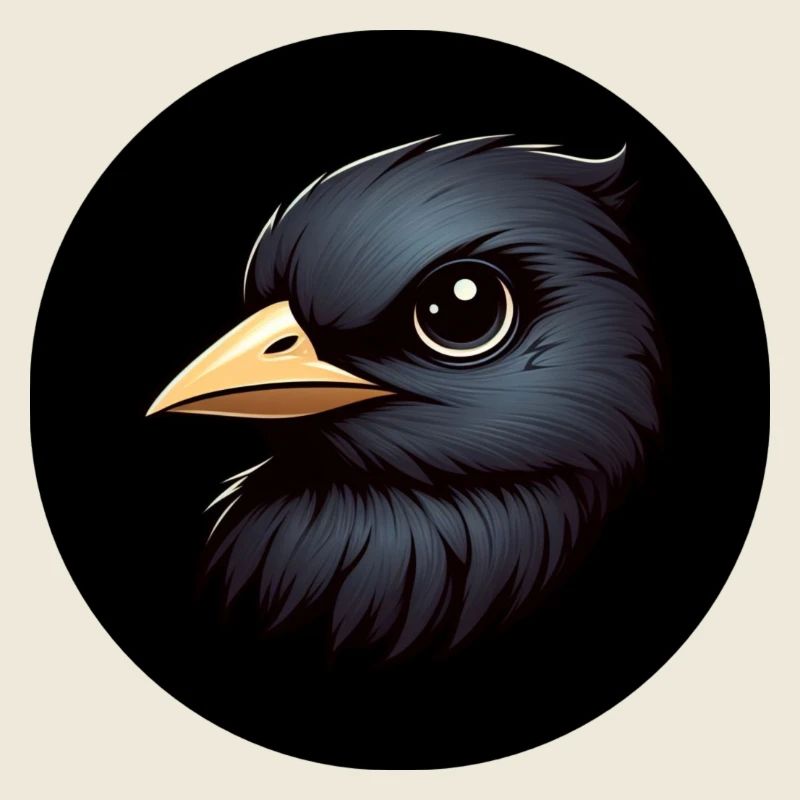 Raven in animation style