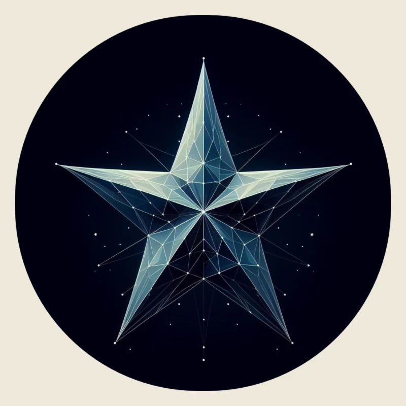 Blue star in polygon style