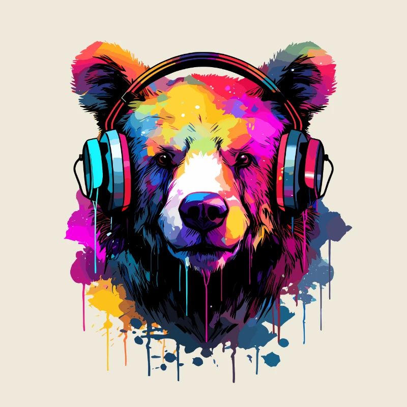 Ours avec casque Music Bears
