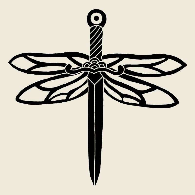épée noire et ailes de libellule