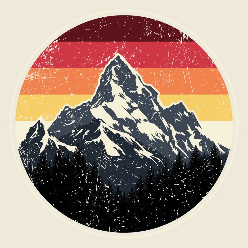 Mountain Sunset Retro Abzeichen