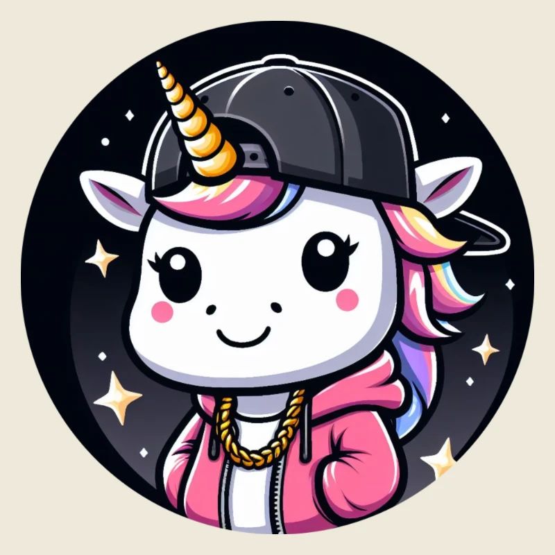 Einhorn Tier Rapper Mädchen Comic Cartoon