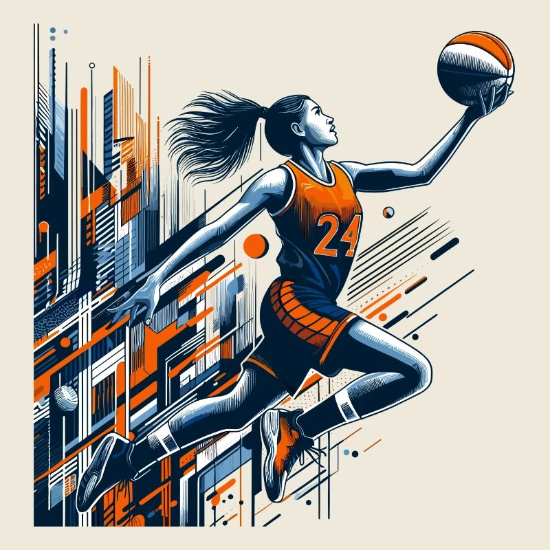 Conception de dunk de basket-ball femme