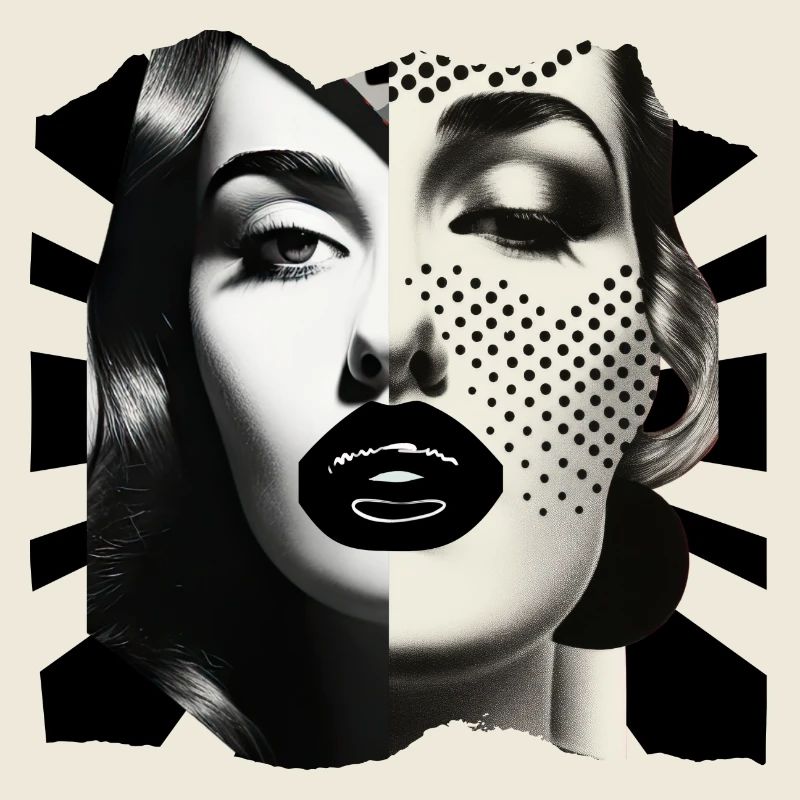 Fotocollage Schwarz-Weiß