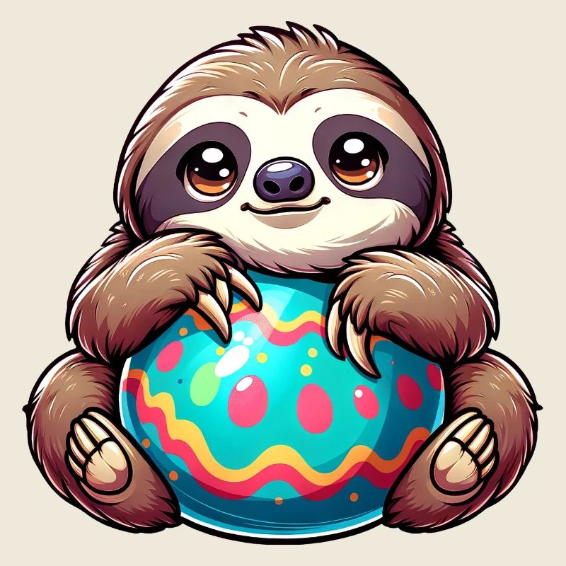 Easter Sloth: Hug and Easter Egg