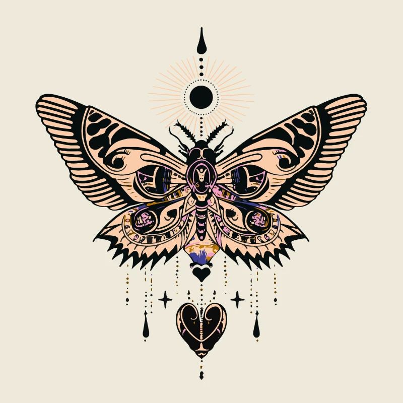 Conception de papillon mystique et d’aura céleste