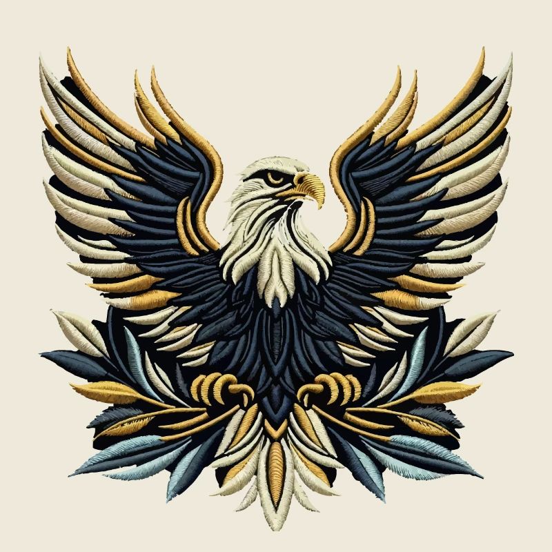 Regal Eagle Wings Embroidered Tee