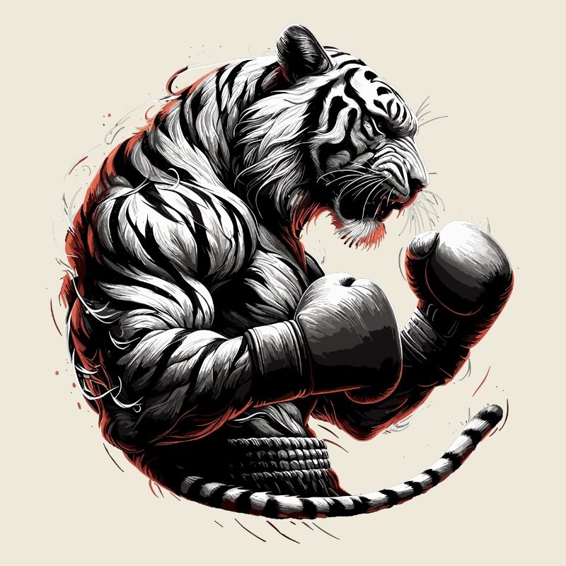 Cadeau de boxe Tiger Boxer Fighter