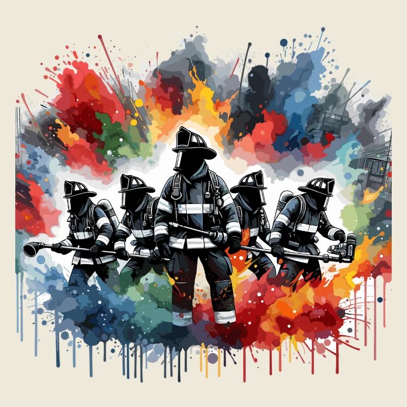 Feuerwehrhelden im Farbschauer