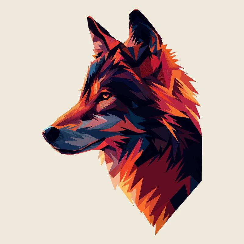 Illustration de Loup coloré
