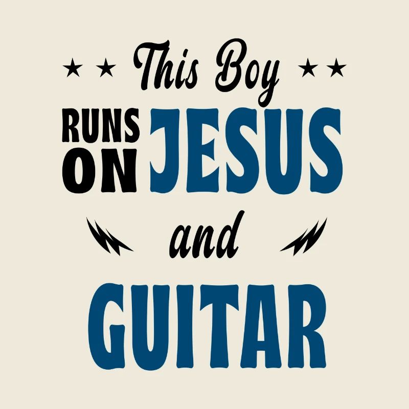 This boy is playing Jesus and guitar