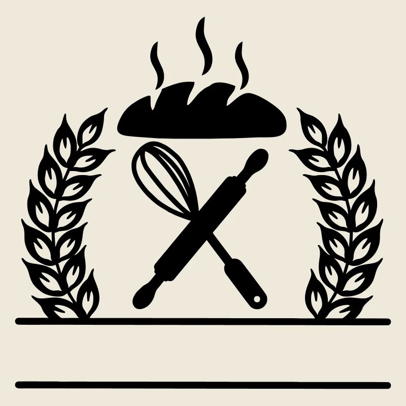 Grain wreath with rolling pin whisk and bread