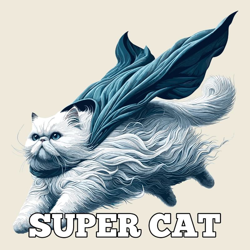 Super Katze Perser weiß Perserkatze Geschenk