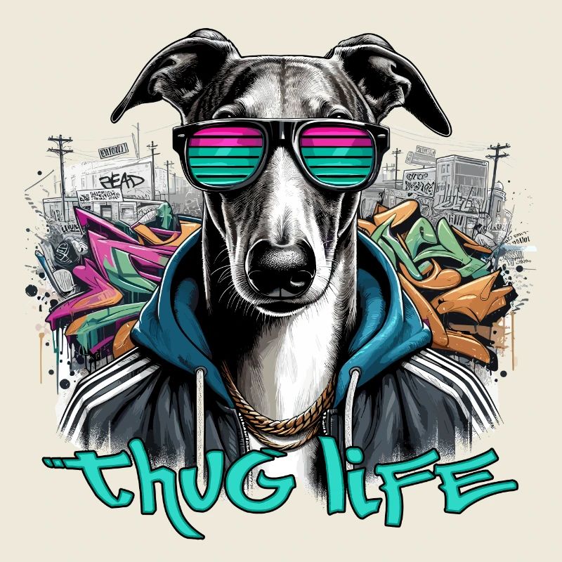 Windhund Gangster Leben Graffiti Geschenk