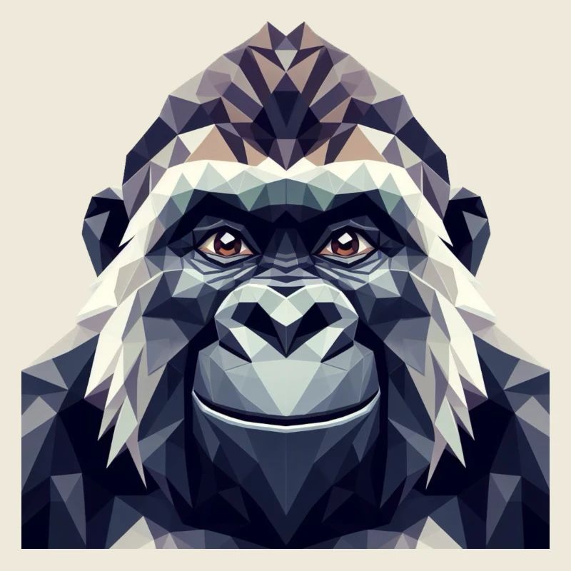 Ein Affe im Polygon-Stil