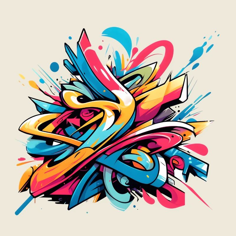 Illustration de graffiti dynamique coloré cool
