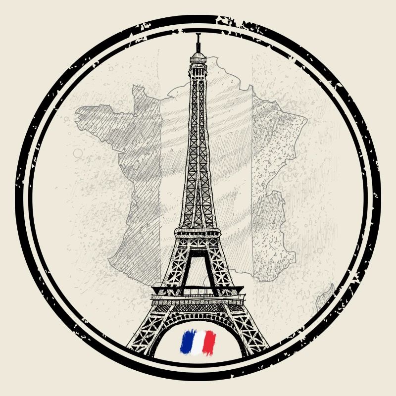 Tour Eiffel Grunge en drapeau français