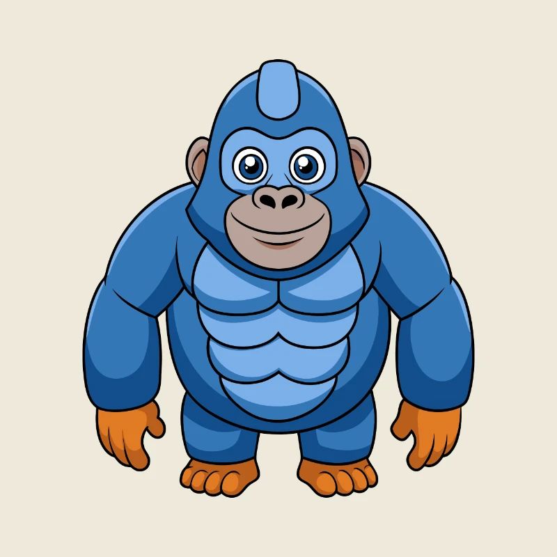 Gorilla Cute Mascot Cartoon Character Kawaii