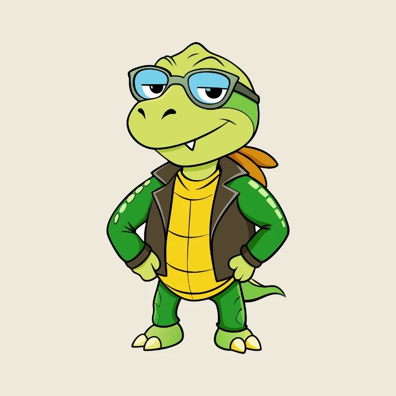 Turtle Funny Cartoon Kawaii Jacket Sunglasses