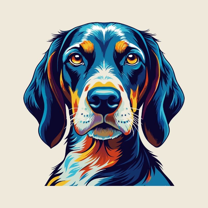 Bluetick Coonhound Dog Breed Cartoon Kawaii