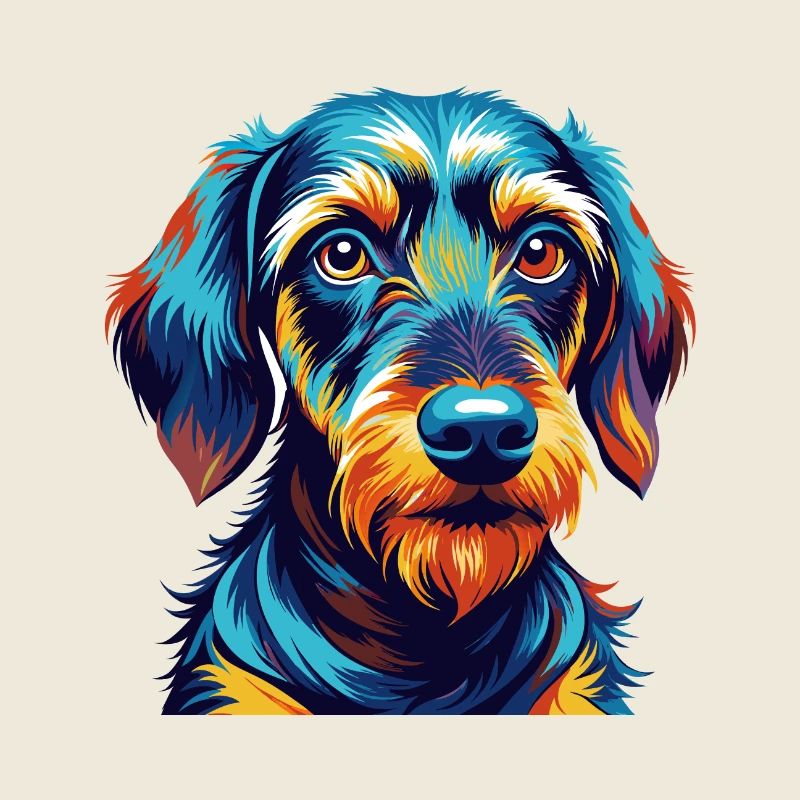 Wirehaired Dachshund Dog Breed Cartoon Kawaii
