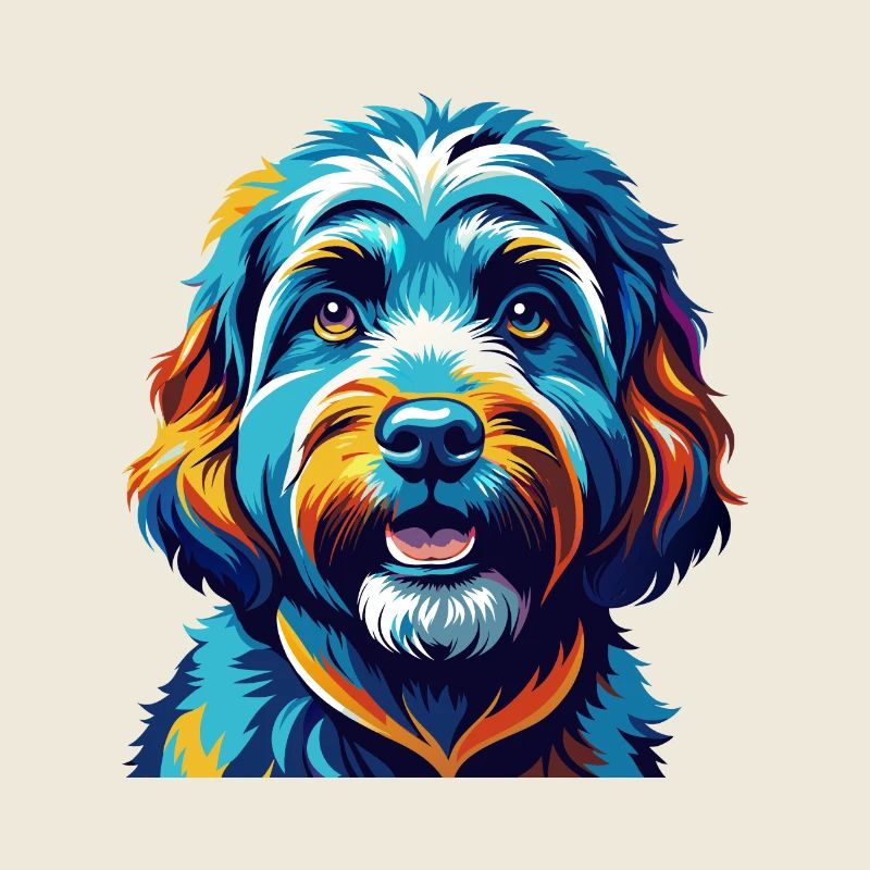 Cockapoo Hunderasse Bunt Karikatur Kawaii